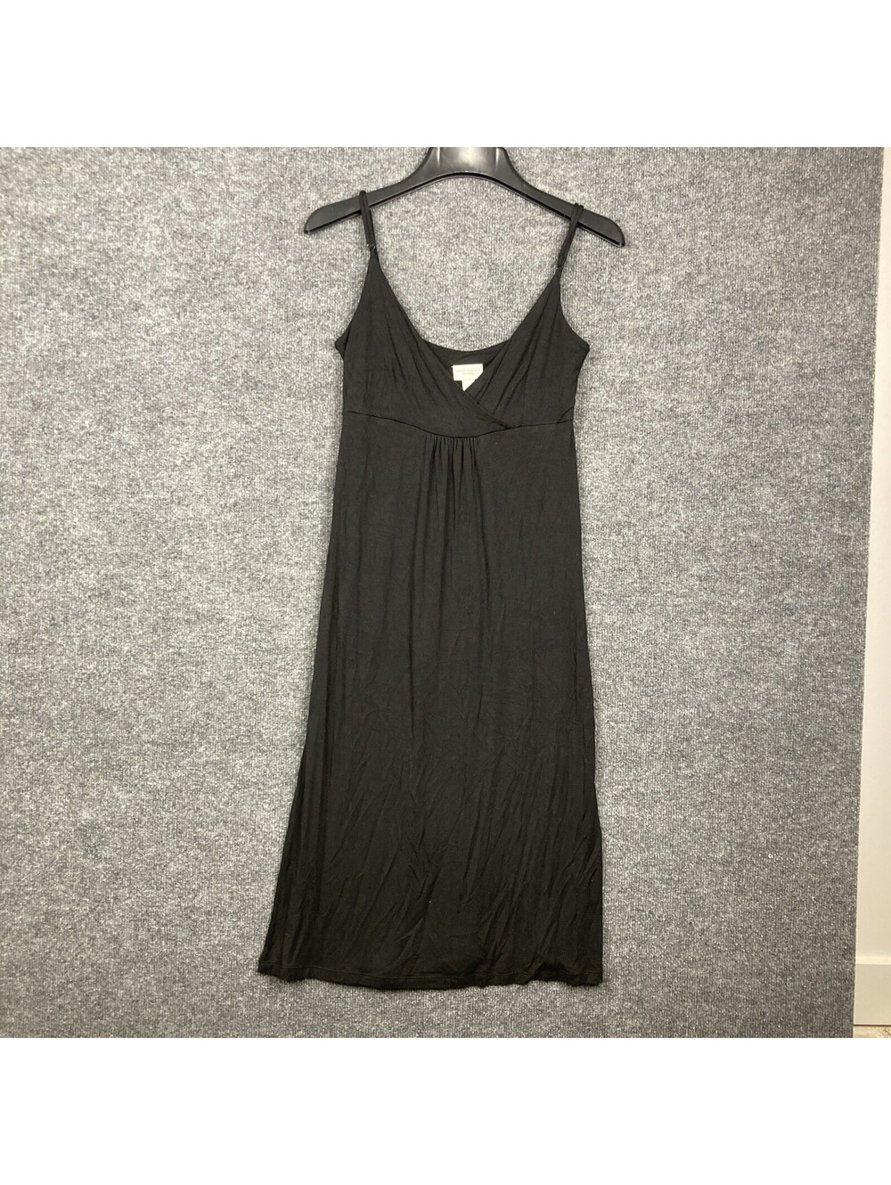 Isaac Mizrahi Womens Small Black Adjustable Spaghetti Strap Empire Waist Dress